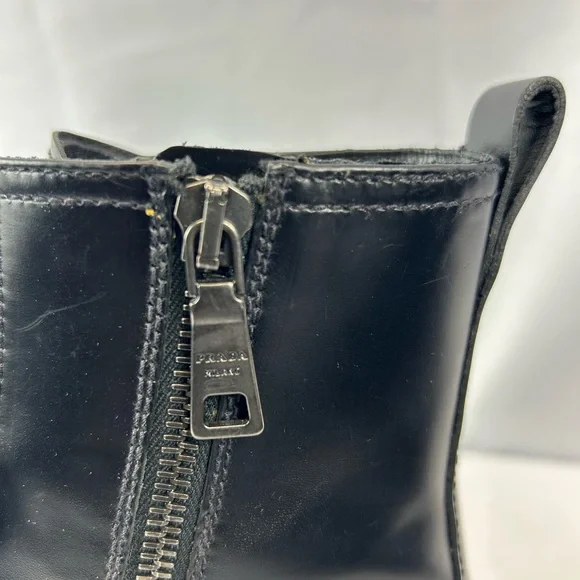 Prada Spazzaloto Leather Combat Boots - Picture 6 of 13